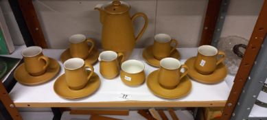 A 15 pieces yellow Denby stoneware coffee set