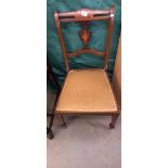 An Edwardian inlaid nursing chair COLLECT ONLY