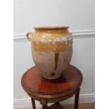 Rare 19th C. glazed terracotta confit pot {34 cm H x 31 cm Dia.}.