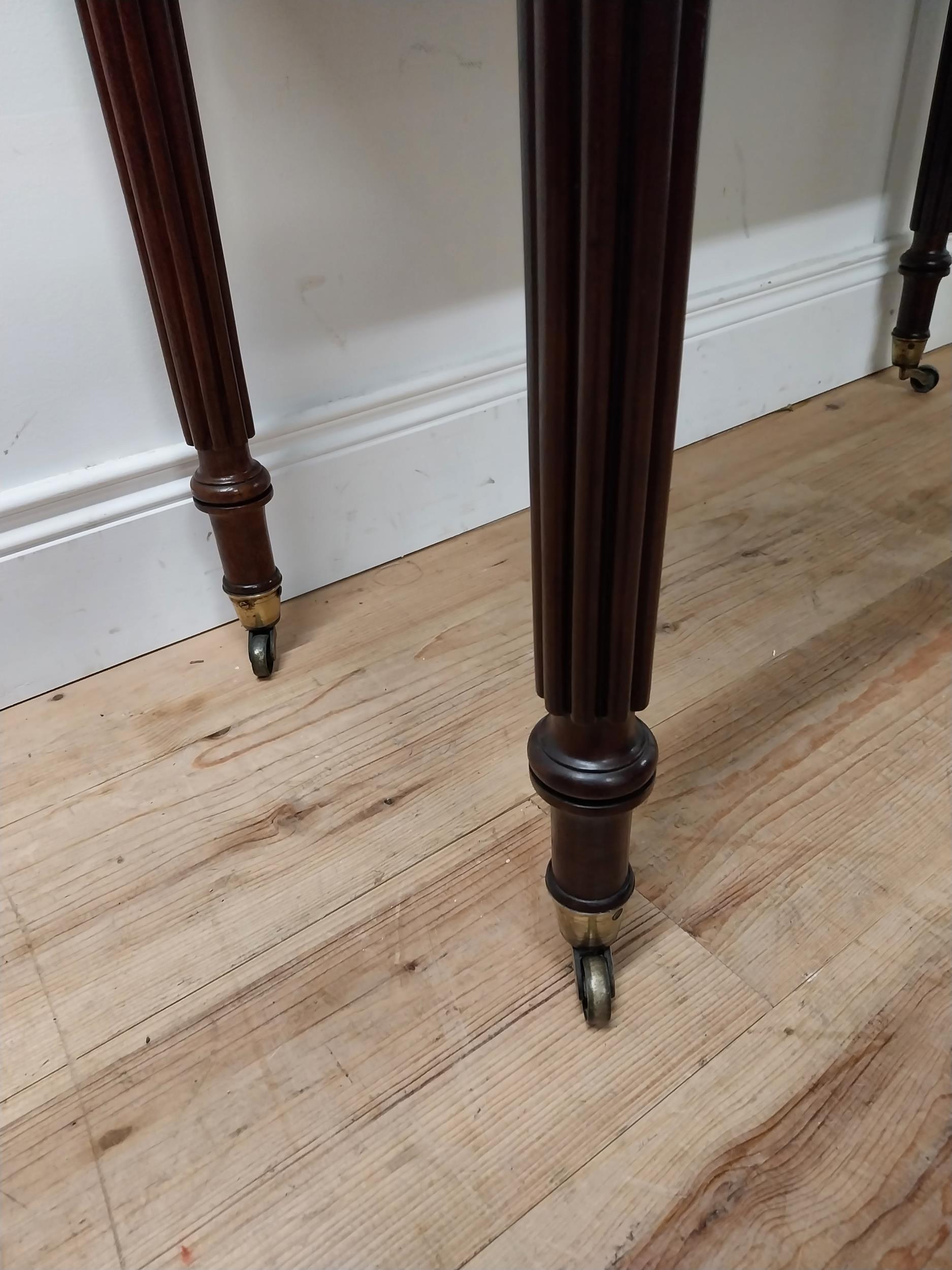 Good quality William IV mahogany and rosewood turn over leaf tea table raised on reeded legs and - Image 5 of 7