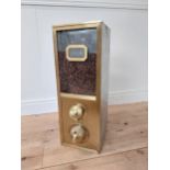 Rare early 20th C. brass coffee dispensing machine {73 cm H x 27 cm W x 34 cm D}.