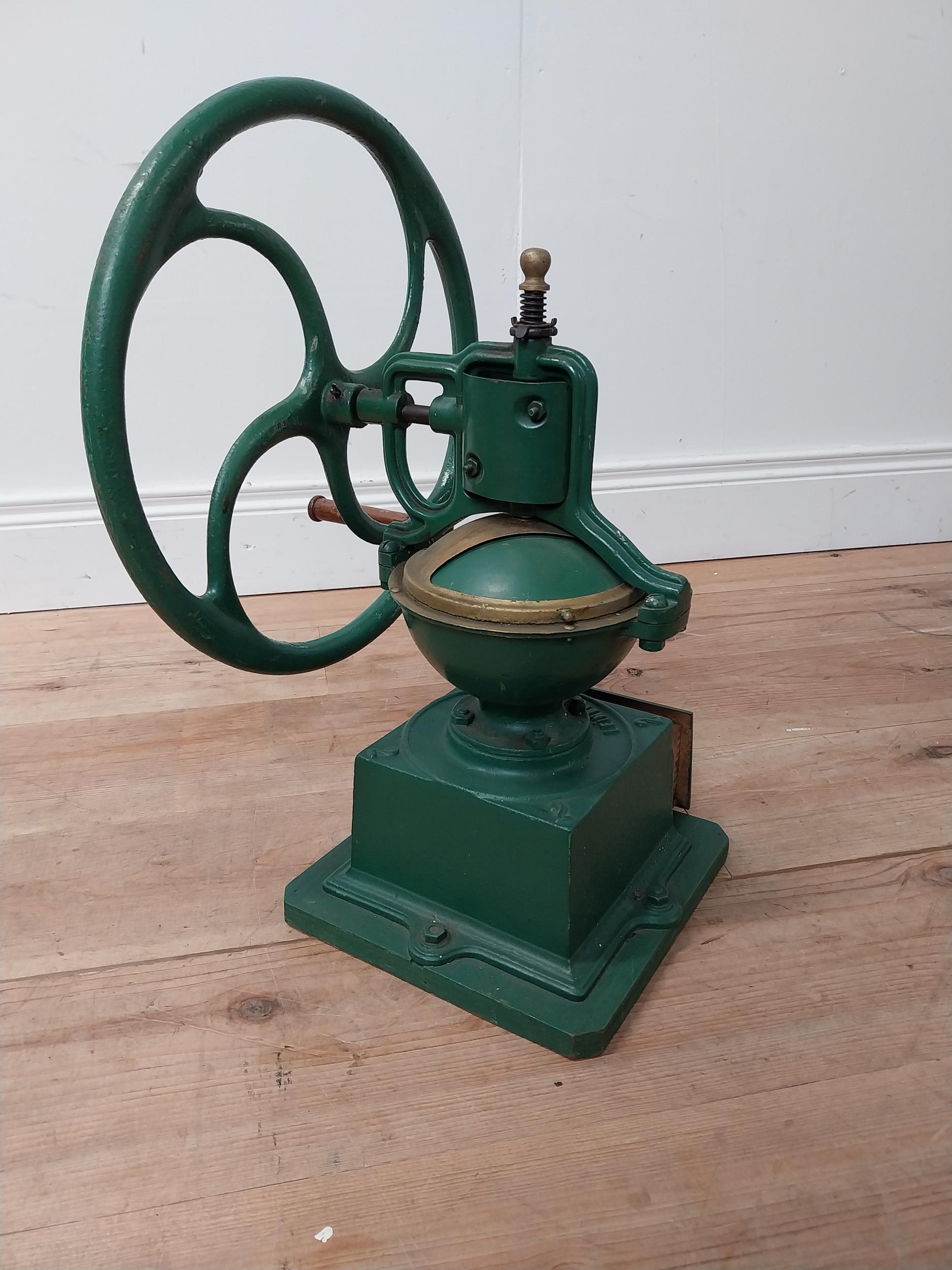 Rare early 20th C. cast iron and metal coffee grinder {53 cm H x 43 cm W x 40 cm D}. - Image 5 of 5