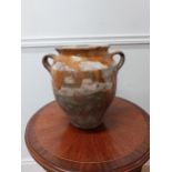 Rare 19th C. glazed terracotta confit pot {25 cm H x 26 cm Dia.}.