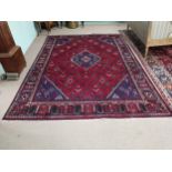 Good quality hand knotted Persian carpet square {340 cm L x 245 cm W}.