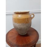 Rare 19th C. glazed terracotta confit pot {28 cm H x 27 cm Dia.}.