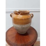 Rare 19th C. glazed terracotta confit pot {28 cm H x 28 cm Dia.}.