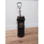 Unusual early 20th C. canvas stick stand decorated with coat of arms including shooting stick {52 cm