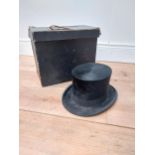 Early 20th C. top hat in original cardboard box S.L'w Hat Manufactory Peek & Cloppenburg