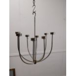 Unusual chrome eight branch candle holder {55 cm H x 40 cm Dia.}.