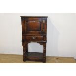18th C. oak cabinet with one door over one drawer {115 cm H x 62 cm W x 40 cm D}.