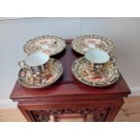Six piece Royal Crown Derby Imari pattern part ceramic tea set.