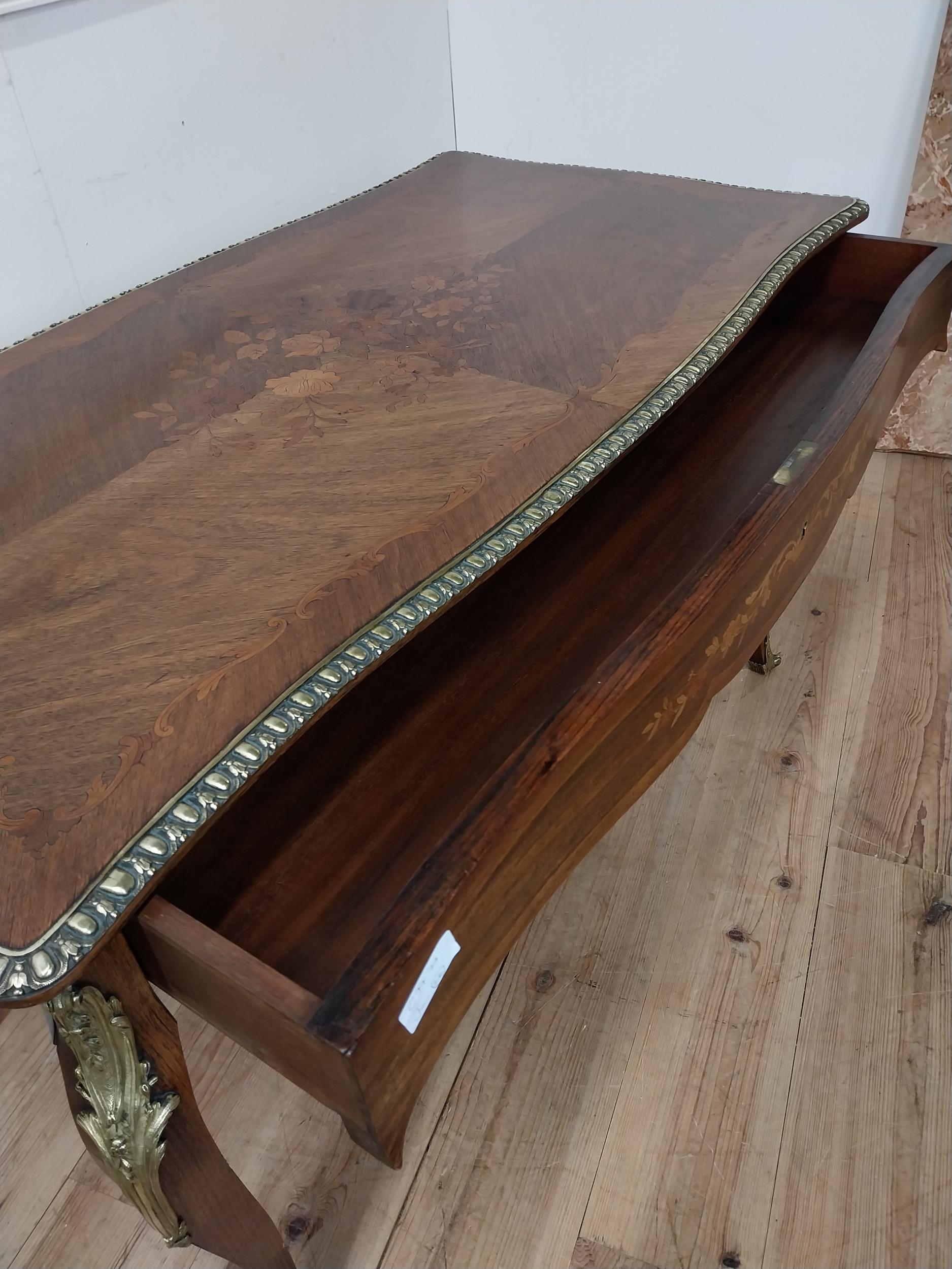 Exceptional quality French inlaid kingwood centre table with ormolou mounted raised on cabriole legs - Image 6 of 6