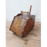 Edwardian mahogany and brass mounted coal scuttle {54 cm H x 32 cm W x 48 cm D}.