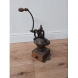 Early 20th C. cast iron and copper coffee grinder {34 cm H x 36 cm W x 20 cm D}.