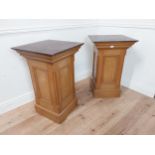 Pair of early 20th C. scumbled pine plinths {86cm H x 53cm W x 53cm D}