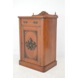 19th C. mahogany side cabinet with ormolou mounts and single drawer over blind door {105cm H x