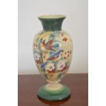 Porcelain vase with bird decoration {36cm H x 18cm Dia.}