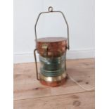 Good quality copper and brass electrified ships lantern {38 cm H x 32 cm Dia.}.