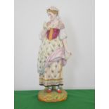 Bisc figure of an elegant lady {44cm H x 16cm Dia}.