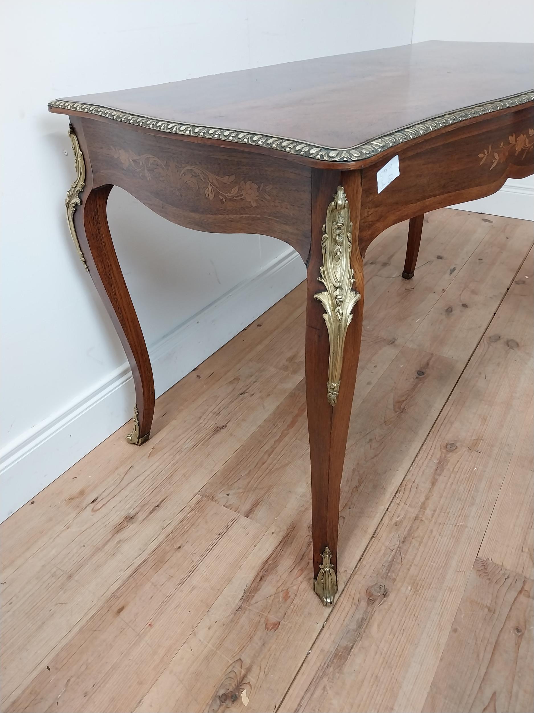 Exceptional quality French inlaid kingwood centre table with ormolou mounted raised on cabriole legs - Image 4 of 6