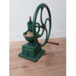 Rare early 20th C. cast iron and metal coffee grinder {53 cm H x 43 cm W x 40 cm D}.