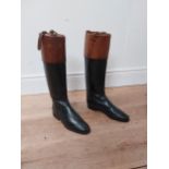 Pair of early 20th C. leather Officers riding boots {43 cm H}.