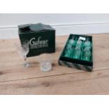 Box of Galway crystal - five wine glasses and whiskey tumble and six Eamon glass wine glasses.