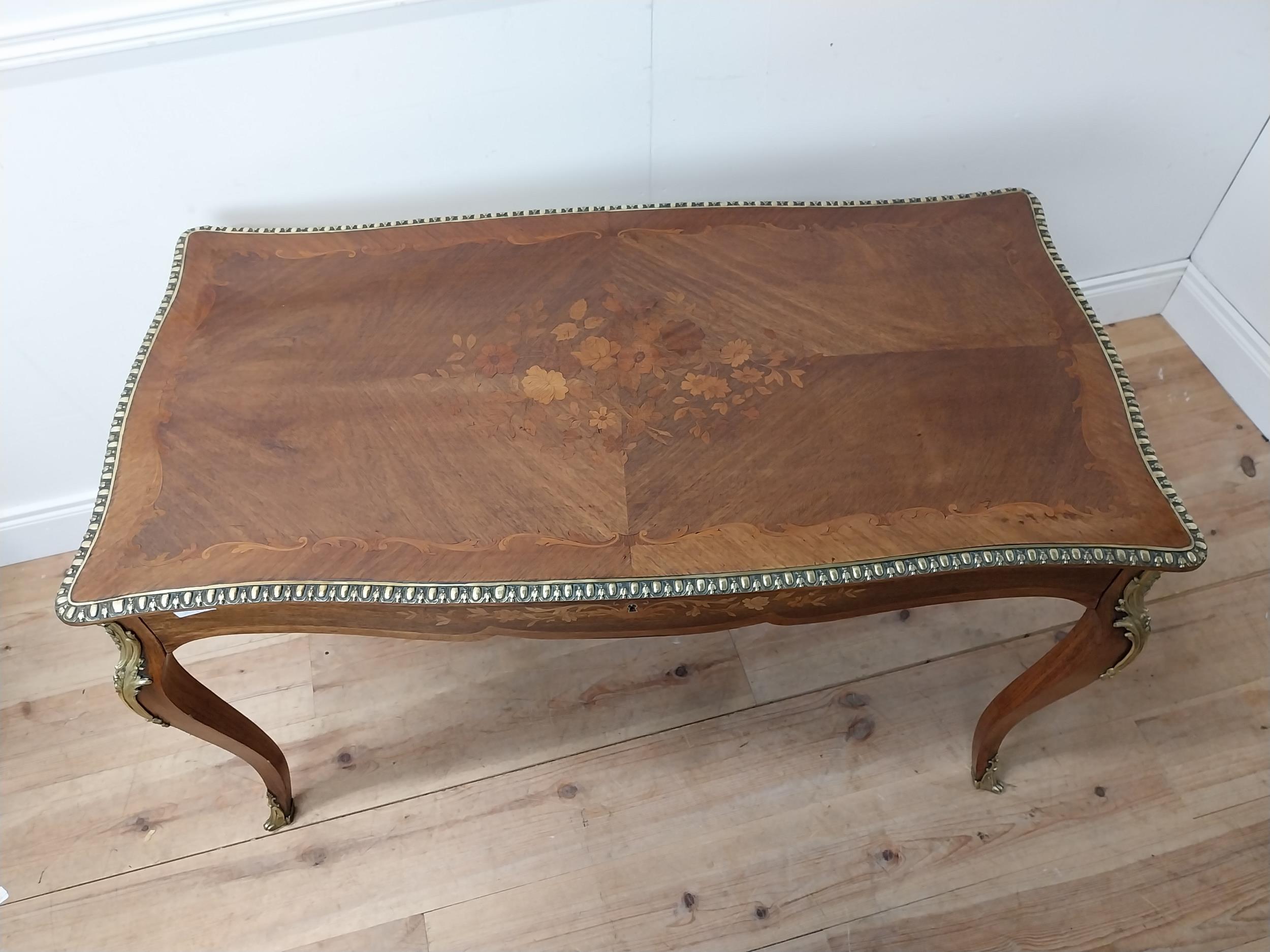 Exceptional quality French inlaid kingwood centre table with ormolou mounted raised on cabriole legs - Image 2 of 6