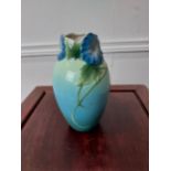 20th C. hand painted ceramic Franz vase decorated with flowers {16 cm H x 10 cm Dia.}.
