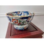 19th C. Oriental Umari pattern ceramic bowl {16 cm H x 28 cm Dia.}.