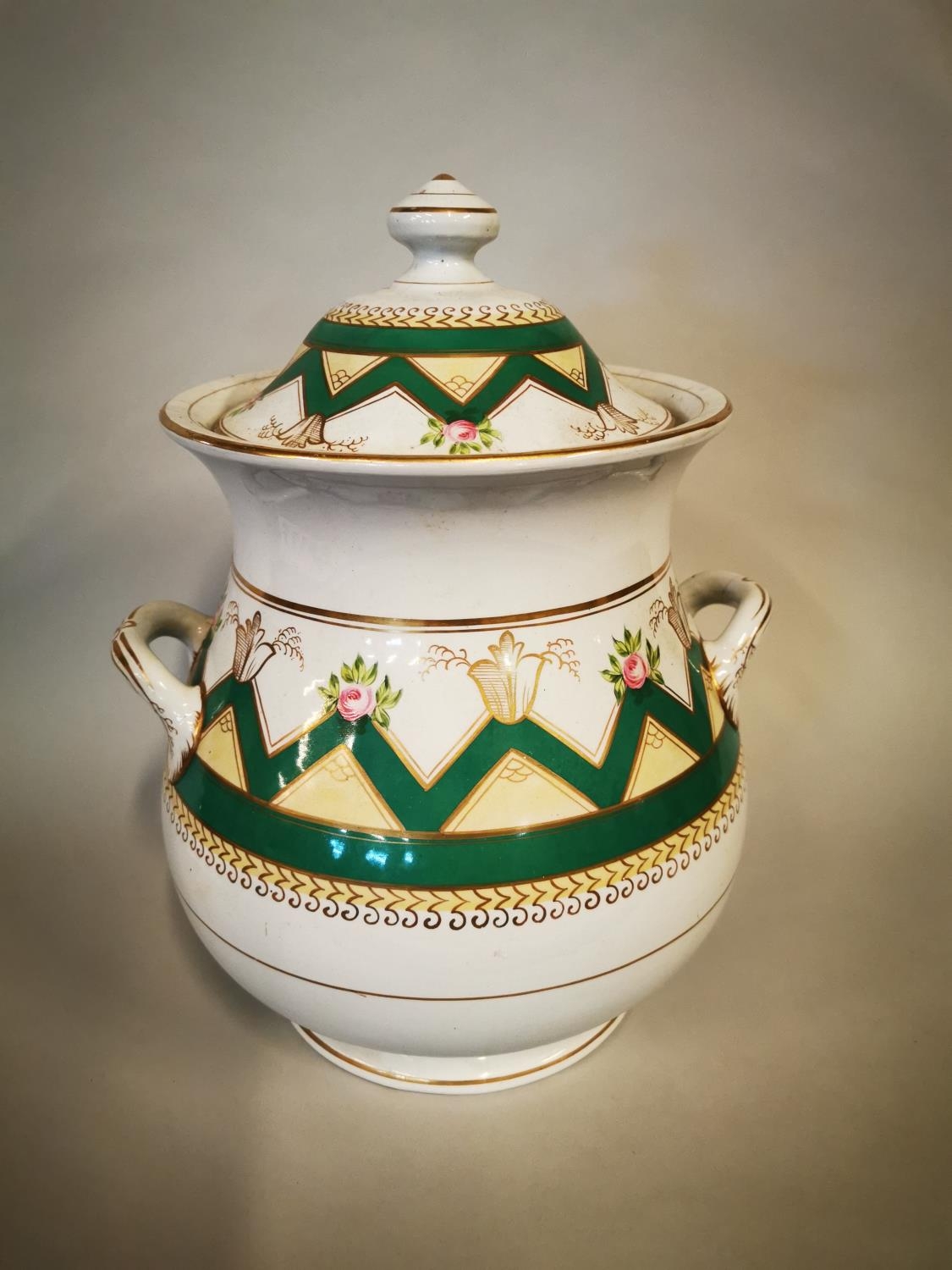 19th C. ceramic soup tureen {39 cm H x 31 cm W}.