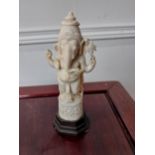 19th C. carved bone figure of Ganesha {14 cm H x 5 cm W x 4 cm D}.