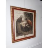 Isidore Opsomer 'Home' 12/25 print mounted in painted giltwood frame {81 cm H x 71 cm W}.