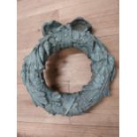 Rare 18th C. bronze wall plaque in the form of a wreath { 40cm H x 36cm W x 14cmD}