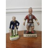 Two ceramic figures - Gladstone & Grimaldi { 18cm H X & 13cm H }.