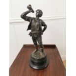 Spelter figure of a Boy { 36cm H X 14cm Dia }.