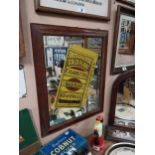 Gold flake framed advertising mirror  {57cm H x 47cm W}.