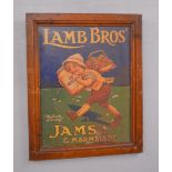 Lamb Bros Jams & Marmalade framed advertising print {50 cm H x 40 cm W}.