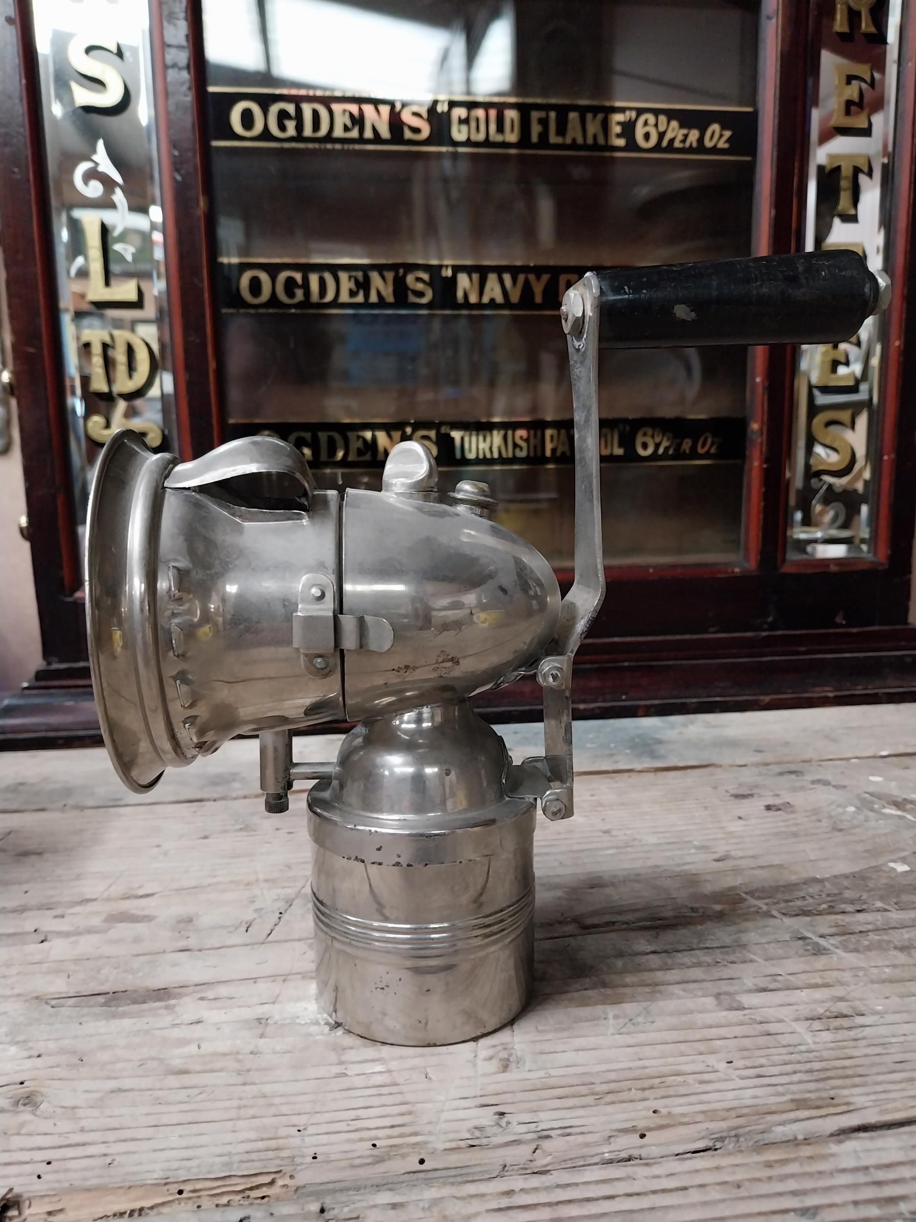 Early 20th C. carbide lamp. { 22 cm H x 22 cm W x 10 cm D}. - Image 3 of 3
