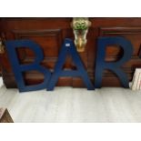 Wall hanging BAR sign. {78 cm H}.