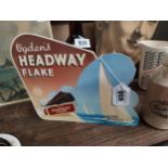 Ogden's Headway Flake counter advertising showcard {23 cm H x 29 cm W}.