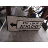Alloy Athlone bilingual road sign. {35 cm H x 77 cm W}
