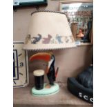 Guinness Toucan ceramic advertising lamp with original shade {43 cm H x 32 cm W x 20 cm D}.