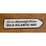 Bilingual Wild Atlantic way finger post sign {40 cm H x 10 cm W}.