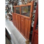 Pair of pub dividers with frosted glass panels. {138 cm H x 183 cm W}.