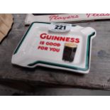 Guinness is good for you ceramic advertising ashtray {11cm H x 14cm W}.