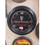 Guinness advertising clock. {22 cm W}.