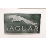 Jaguar aluminium advertising sign {56 cm H x 100 cm W}.