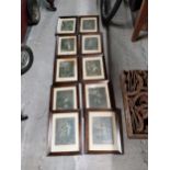 Set of ten 19th C. Cry's of London framed coloured print {27 cm H x 21 cm W}.