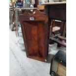 Early 20th C. painted pine hanging corner cupboard {74 cm H x 35 cm W}.